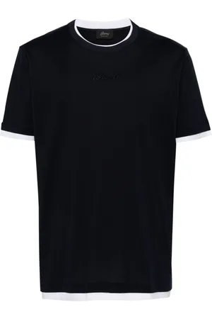 BRIONI Logo-embroidered cotton T-shirt