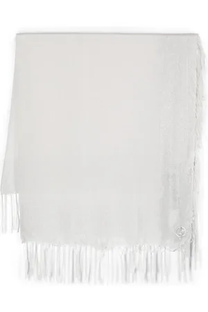 Giorgio Armani Embroidered-logo frayed scarf