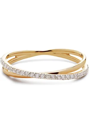 Monica Vinader 14kt yellow Crossover diamond ring
