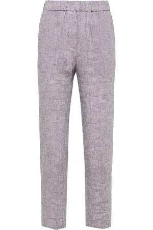 PESERICO SIGN Cropped linen trousers