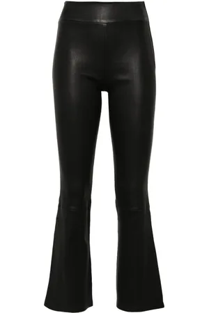 arma leder Flared cropped leather trousers