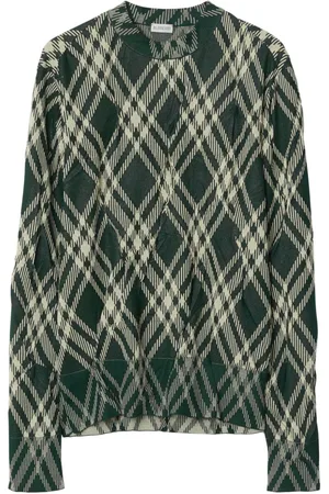Burberry Plaid-check crinkled-effect jumper