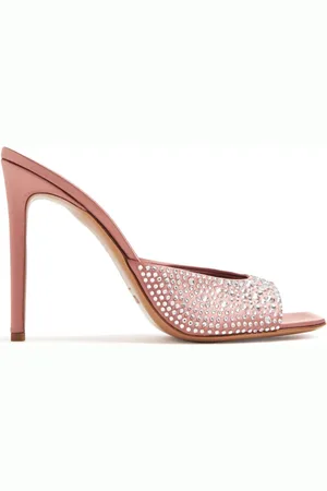PARIS TEXAS Holly crystal-embellished mules