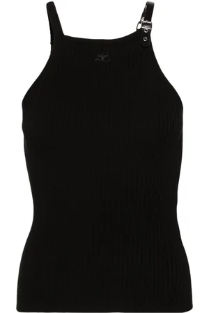 Courrèges Buckle-detail ribbed tank top