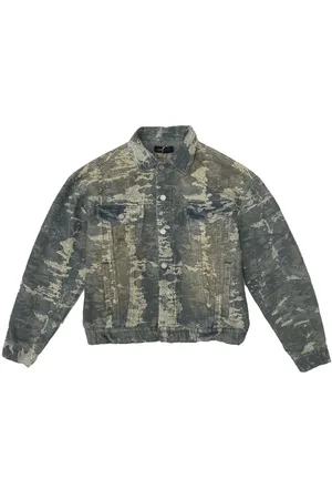 Purple Brand Patterned-jacquard denim jacket