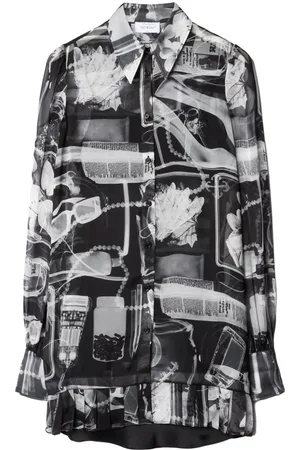 OFF-WHITE X-Ray-print silk shirt dress