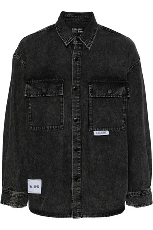 Izzue Logo-appliqué denim shirt