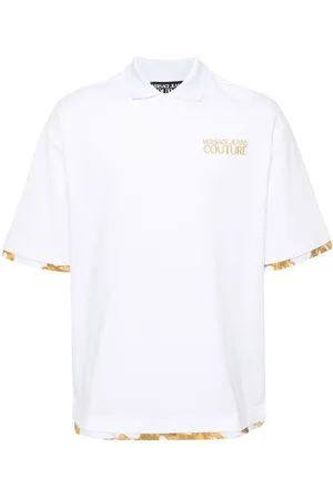 VERSACE Embroidered-logo polo shirt