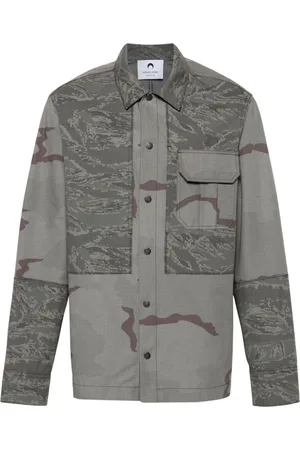 Marine Serre Rispstop classic-collar shirt jacket