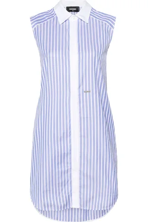 Dsquared2 Knotted-sleeves striped shirtdress