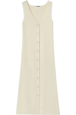 Jil Sander V-neck ribbed midi dress