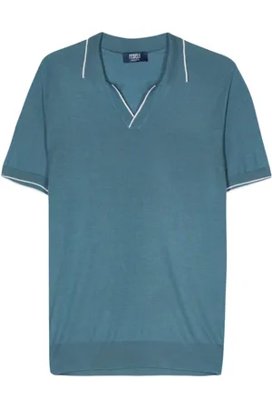 FEDELI Wave fine-knit polo shirt