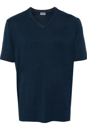 Hanro V-neck mélange-effect T-shirt