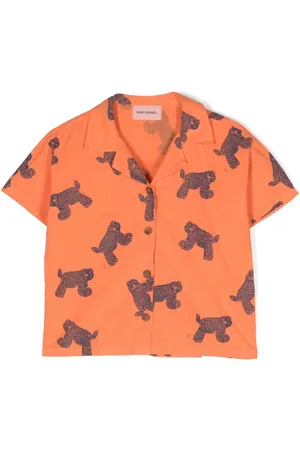 Bobo Choses Big Cat-print bowling shirt