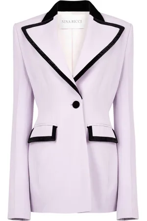 Nina Ricci Velvet-trim cady blazer