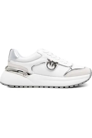 Pinko Love Birds leather sneakers