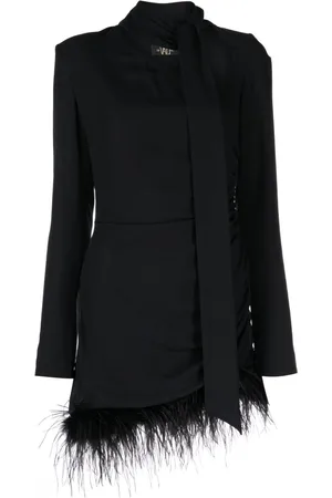 De La Vali Avenue feather-trim minidress