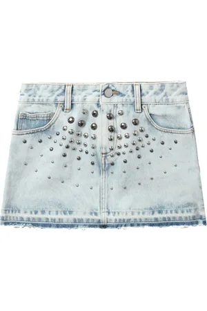 Alessandra Rich Stud-embellished denim miniskirt