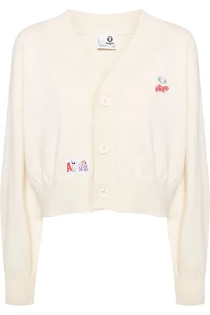 A Bathing Ape Logo-appliqué V-neck cardigan