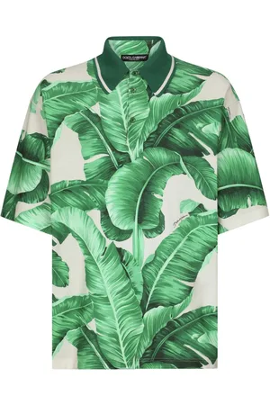 Dolce & Gabbana Banana-tree print oversize polo shirt