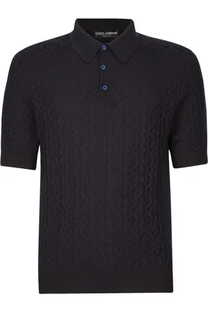 Dolce & Gabbana Geometric-pattern knit polo shirt