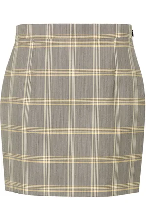 Marni Plaid-check fitted miniskirt