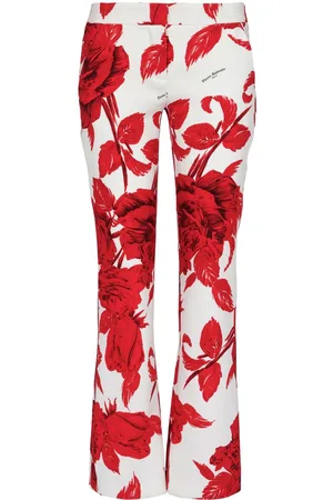 Balmain Rose-print flared trousers