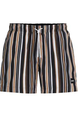 HUGO BOSS Appliqué-logo striped swim shorts