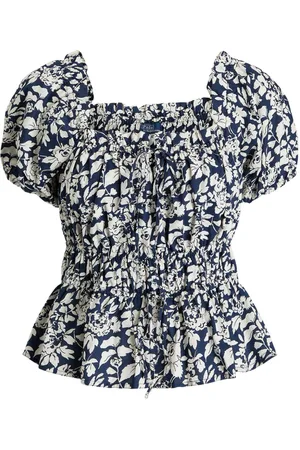 Ralph Lauren PRT 60/1 COTTN PPLN-SS ASPN TP-SHORT SLEEVE-BLOUSE