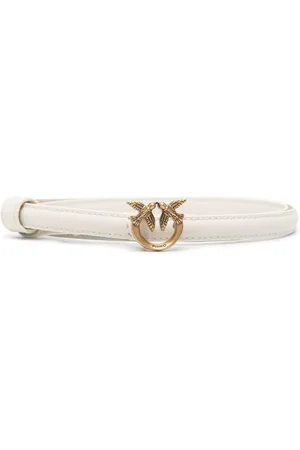 Pinko Logo-buckle leather belt