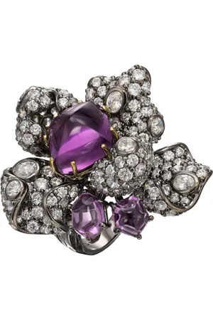 Anabela Chan 18kt gold vermeil Amethyst Blossom gemstone ring