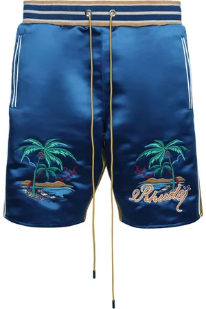 Rhude Palm Eagles satin shorts