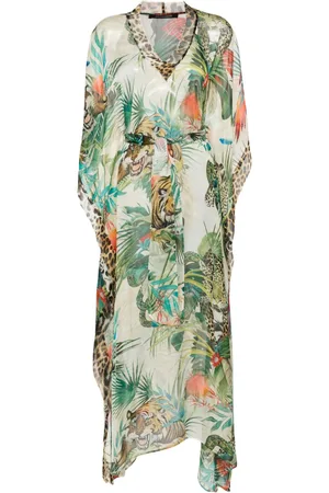 Roberto Cavalli Botanical-print maxi dress