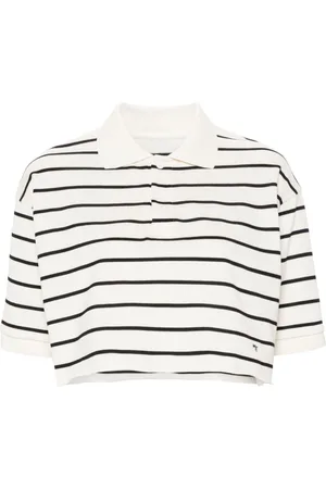 HOMMEGIRLS Striped cotton polo shirt