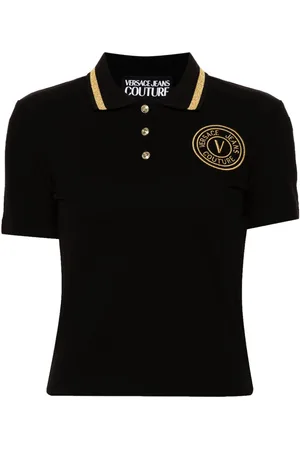 VERSACE V-Emblem piqué polo shirt