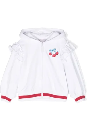 MONNALISA Ruffled-detailed cotton-blend hoodie