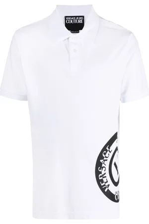 VERSACE Logo-print cotton polo shirt