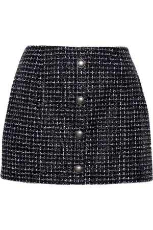 Alessandra Rich Metallic-threading tweed skirt
