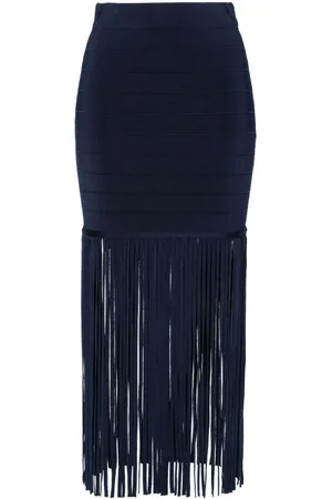 Twin-Set High-waist fringed maxi skirt