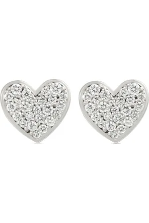 ALINKA 18kt white gold Caviar Heart diamond stud earrings