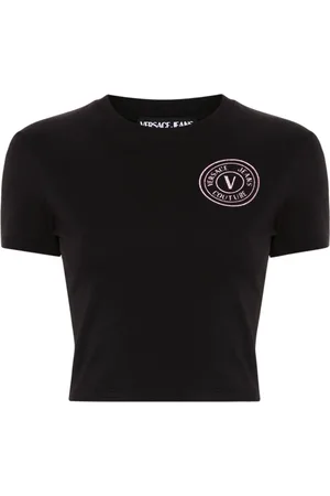 VERSACE V-Emblem glittered T-shirt