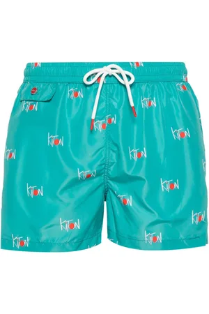 Kiton Logo-print swim shorts