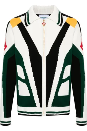 Casablanca Intarsia-knit cotton cardigan