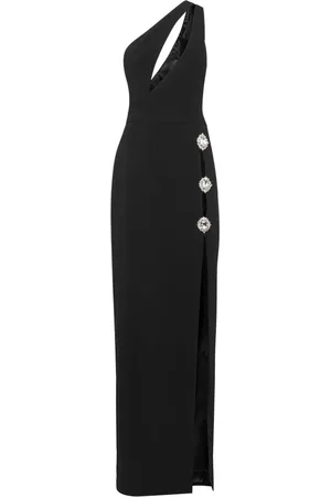 Philipp Plein Brooch-embellished cady maxi dress