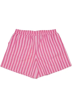 MAX&Co. Kids Logo-embroidered striped shorts