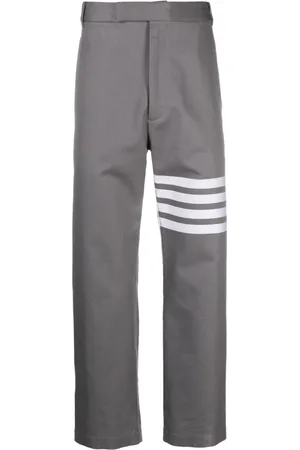 Thom Browne 4-Bar straight-leg cotton trousers