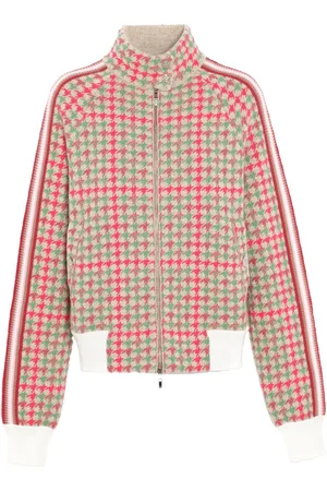Barrie Houndstooth-pattern bomber jacket