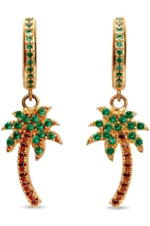Palm Angels Palm tree hoop earrings