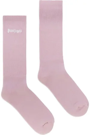 Palm Angels Logo-embroidered ribbed-knit socks