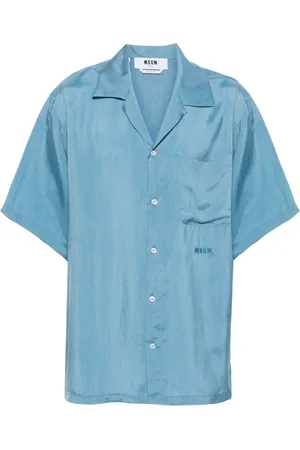 Msgm Camp-collar satin shirt